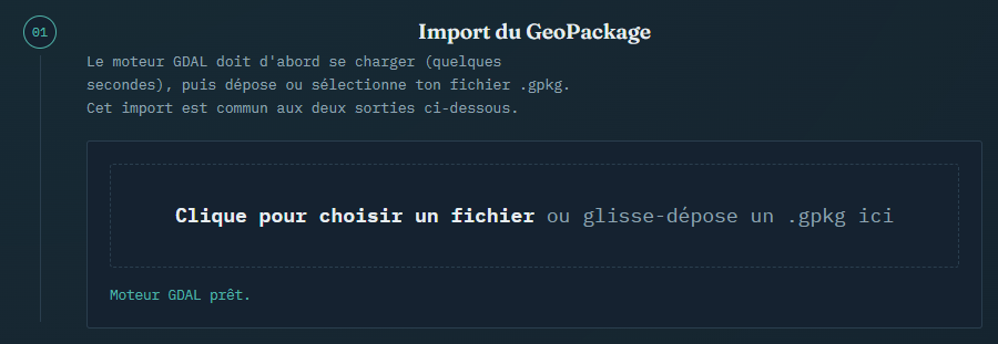 Moteur GDAL prêt