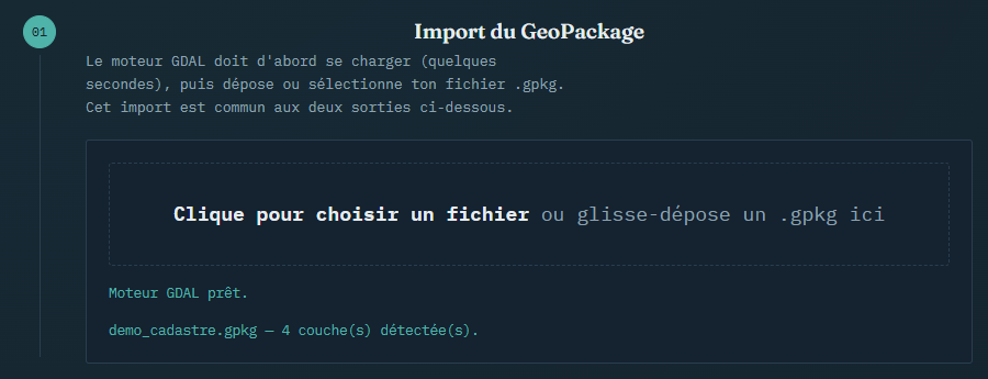 Fichier importé : 4 couches détectées