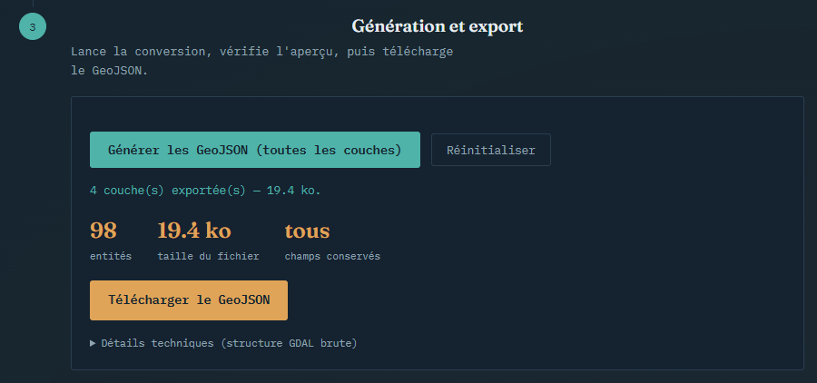 Résultat en mode toutes les couches