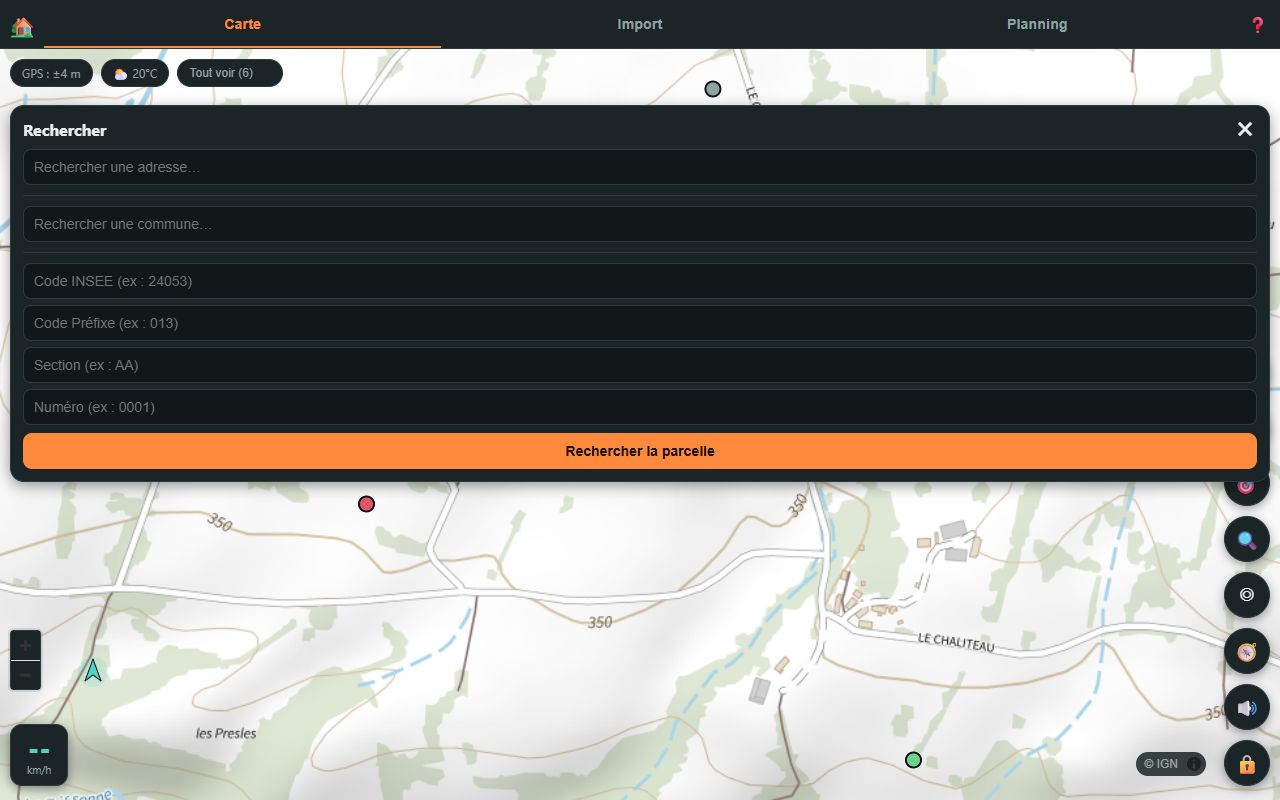 Panneau Rechercher